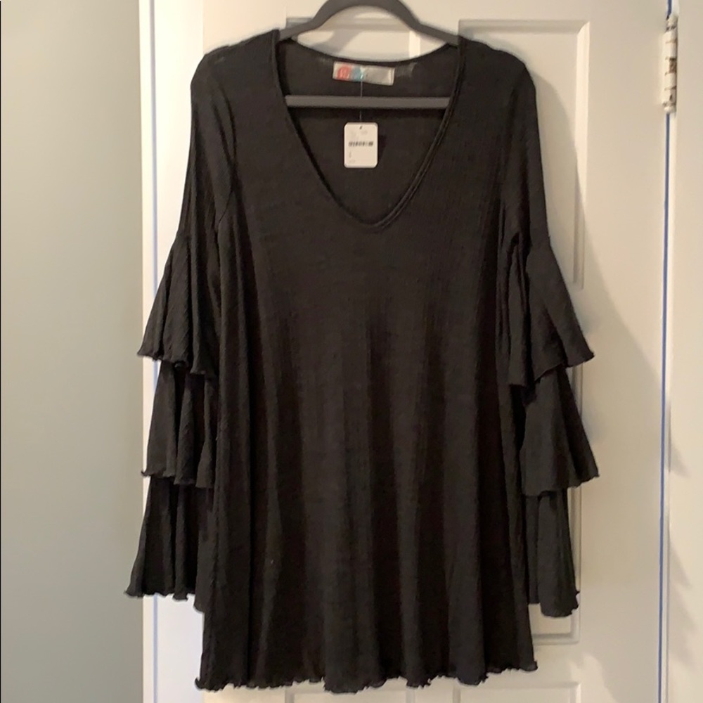 free people layered ruffle tunic. Never worn